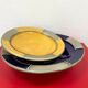 Large hollow plate in blue ceramic from Morocco