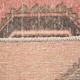 3x12 Soft Pastel Pale Red Turkish Vintage Runner Rug