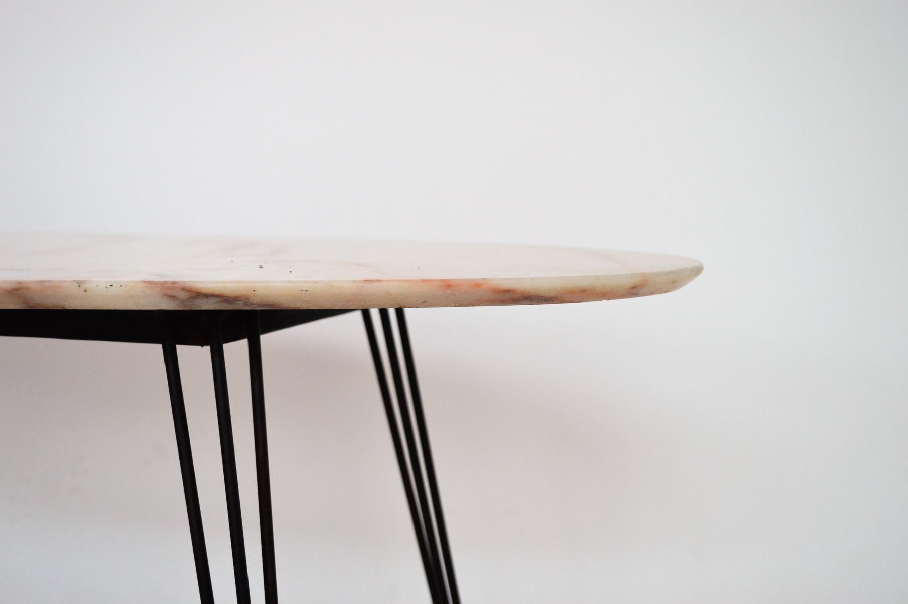 Italy 1950 s oval marble coffee table