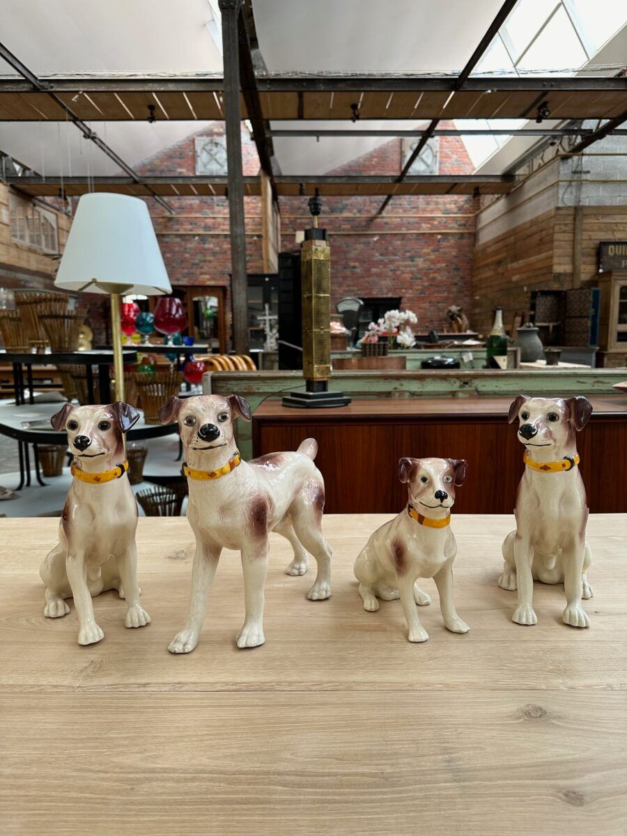 Series of ceramic dogs from Desvres