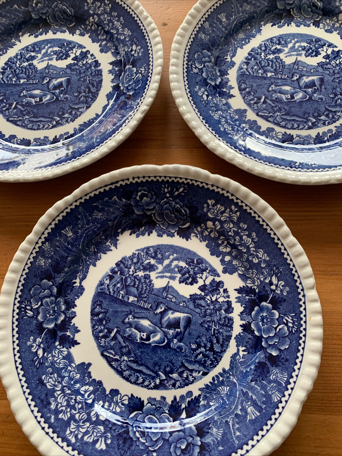 Set of 3 plates Adams English Scenic