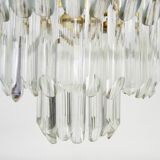 Large and old crown chandelier with pendants, 4 levels, 3 lights, 70s-80s
