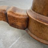 Empire walnut and marble pedestal table, late 19th century