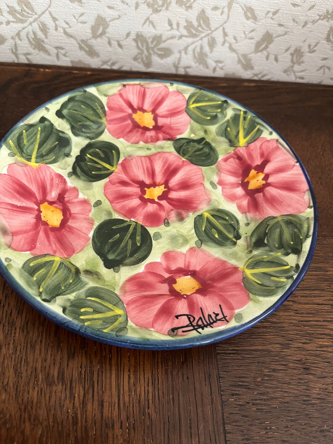 Handmade bowl and plate Roses