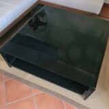 Curved glass coffee table