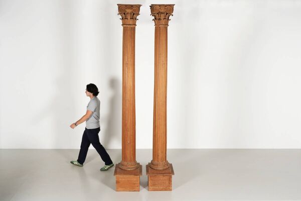 Paire de colonnes corinthiennes du XVIIIème