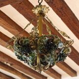 Murano chandelier in bronze, fruit clusters, glass paste