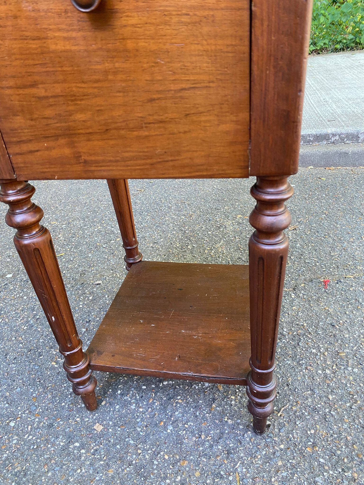 19th-century solid wood Henri II bedside table