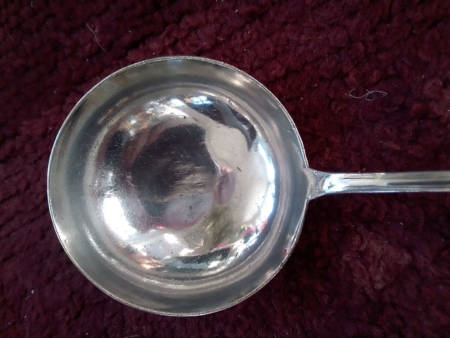 Old ladle silver metal monogram