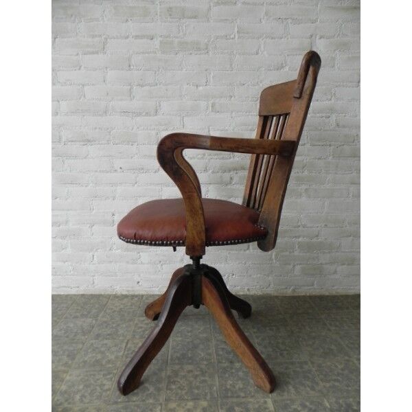 Chaise de bureau en acajou réglable en hauteur