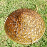Plafonnier vasque art déco jaune vintage