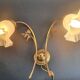 Paire d'appliques murales grandes doubles Art-Déco tulipes vintage France