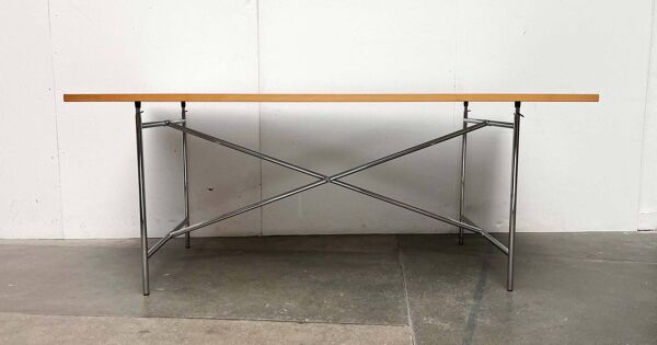 Table minimaliste en chrome pour bureau ou salle à manger par Egon Eiermann pour Wieland