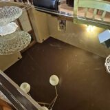 Vintage chrome and glass dining table, Roche Bobois