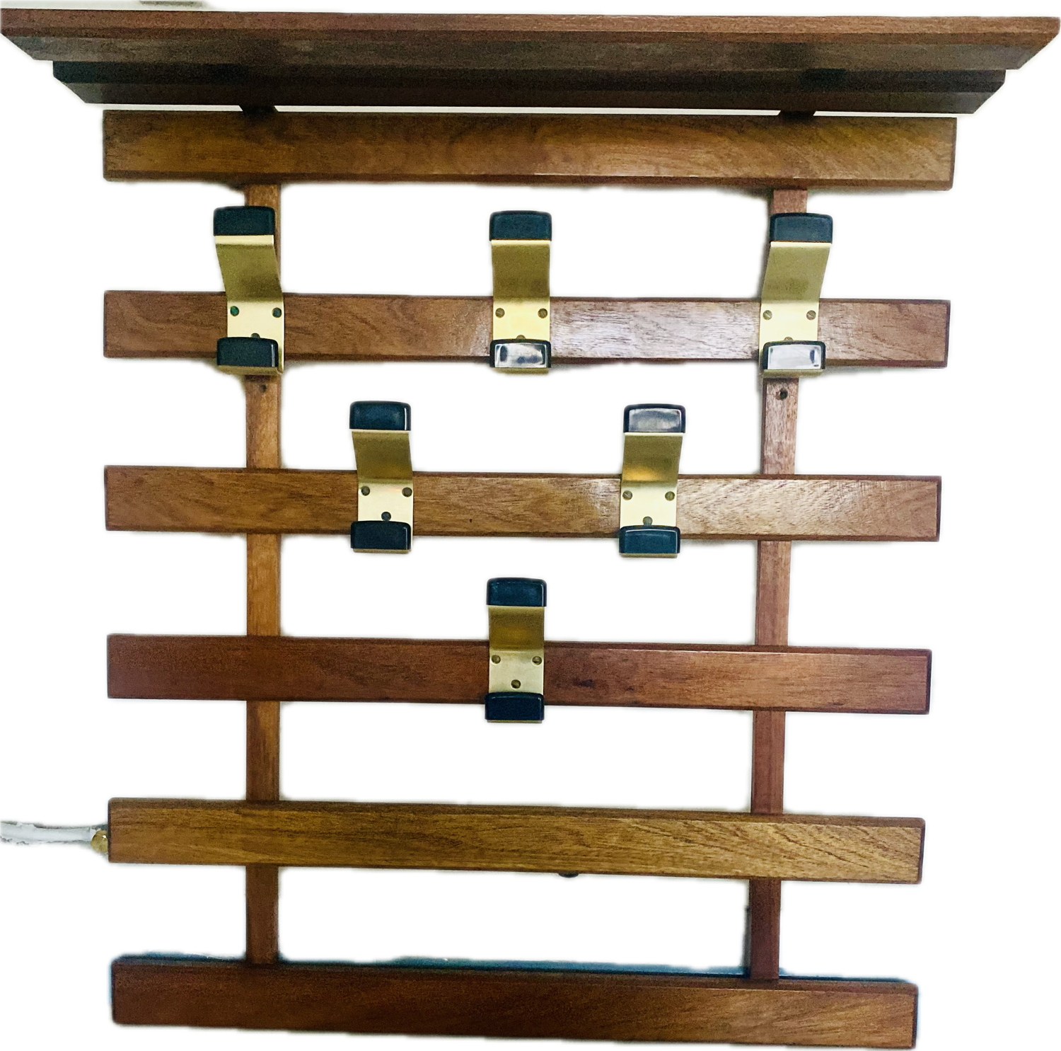 Vintage wall coat rack hooks circa