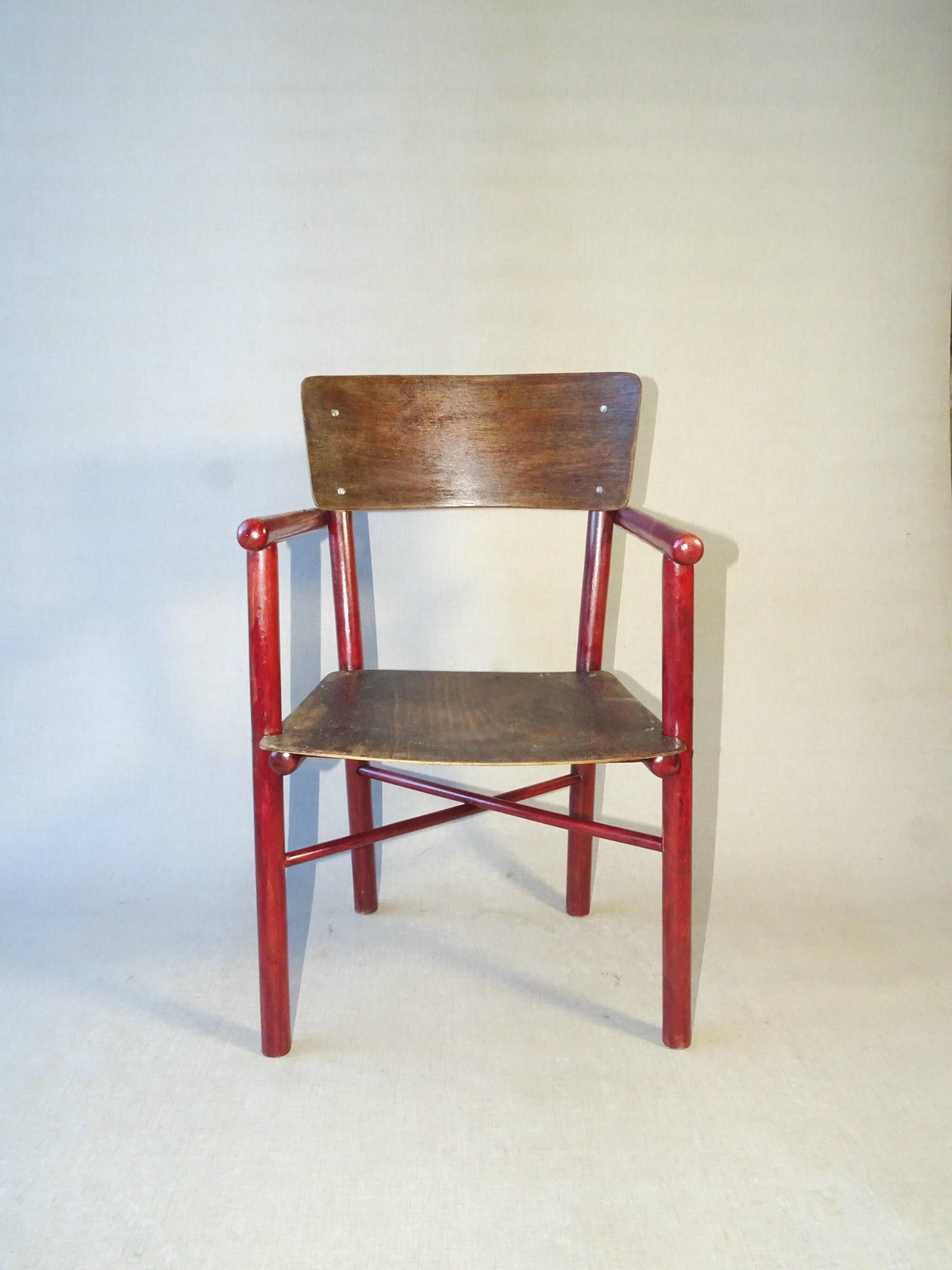 Thonet armchair for children No. Z10/F, 1925. Full Art Deco.