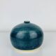 Vintage blue ceramic ball vase