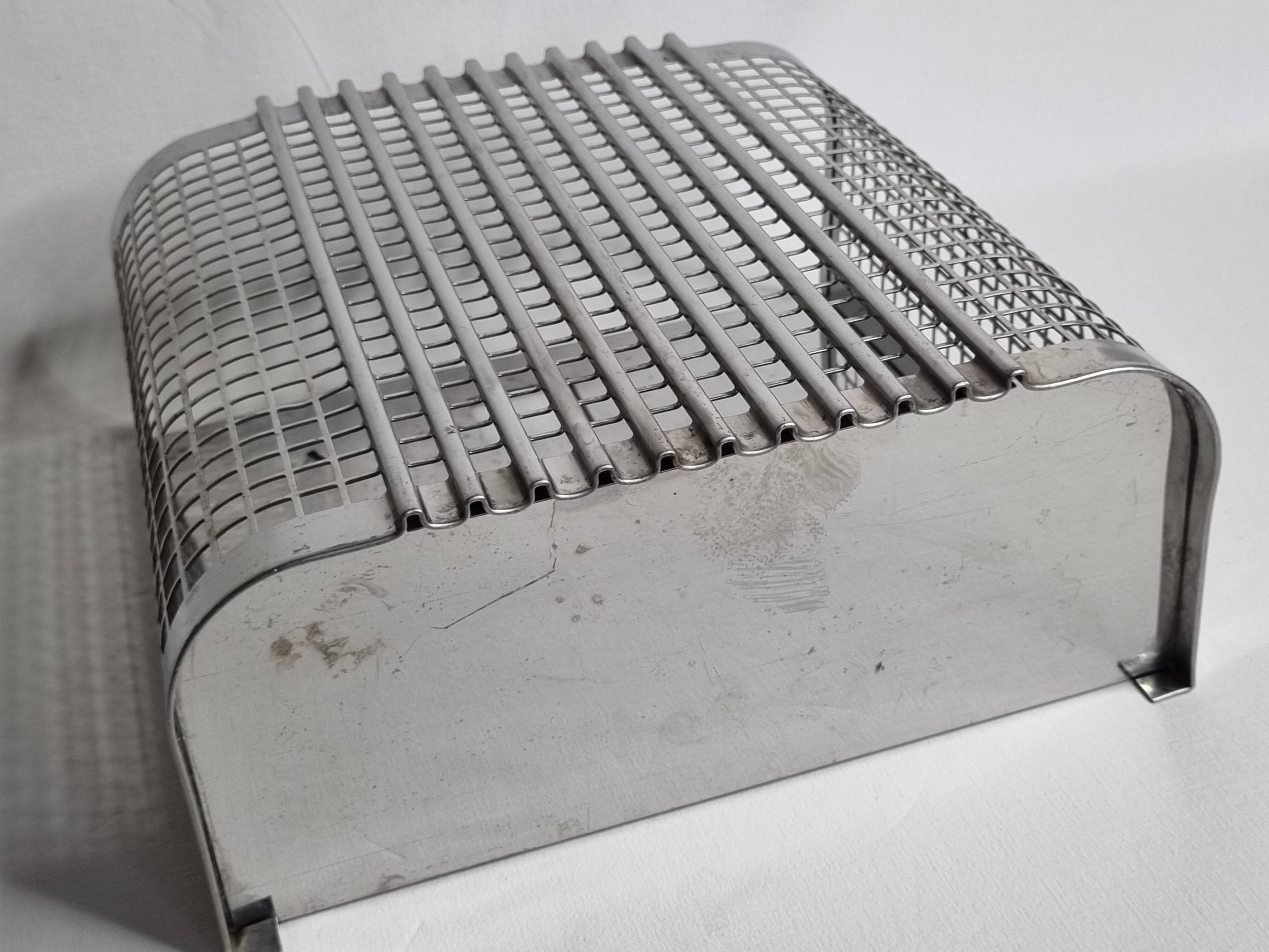 Chromed steel industrial wall paper basket, 60s