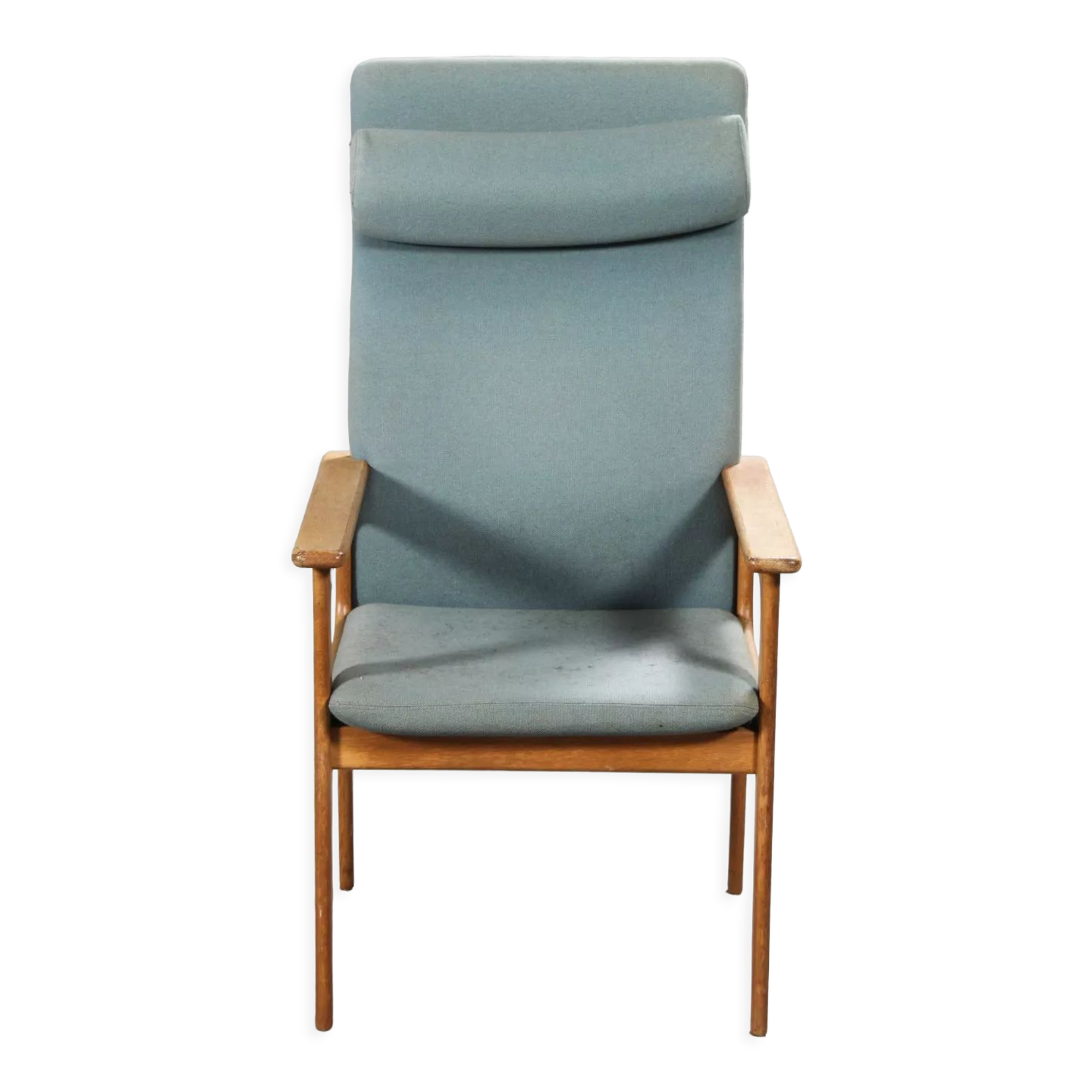 Fauteuil à haut dossier, chêne