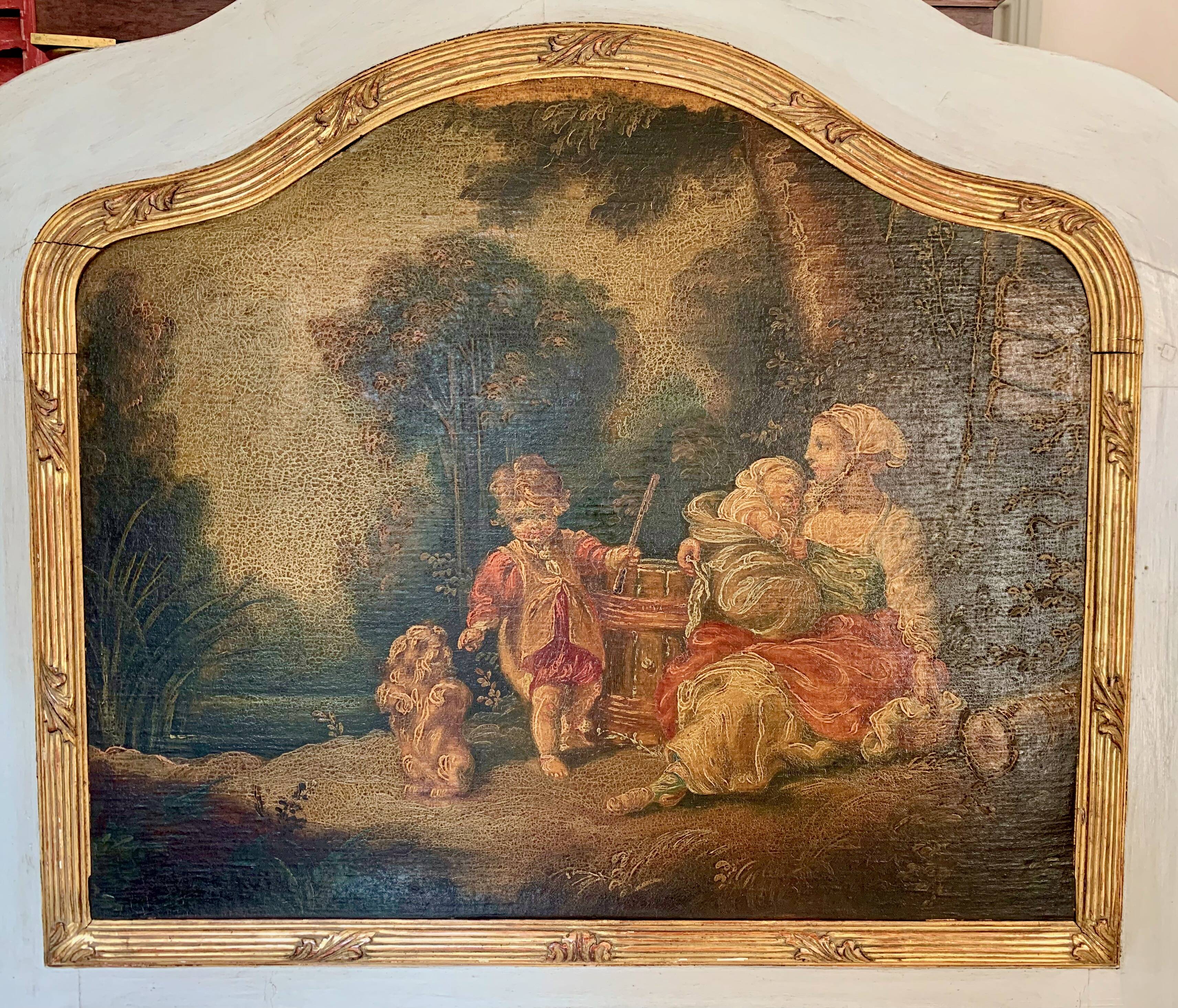 TRUMEAU Louis XVI, Large Model, in gilded wood from the 19th century