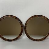 Pair of Danish midcentury teak rosewood cube mirrors, 1960s