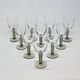 10 Bormioli Rocco Vintage Crystal Wine Glasses with Grooved Grey Stem