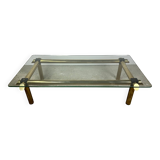 Vintage Italian coffee table 80'S in brass and iron
