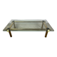 Table basse italienne vintage 80'S en laiton et fer