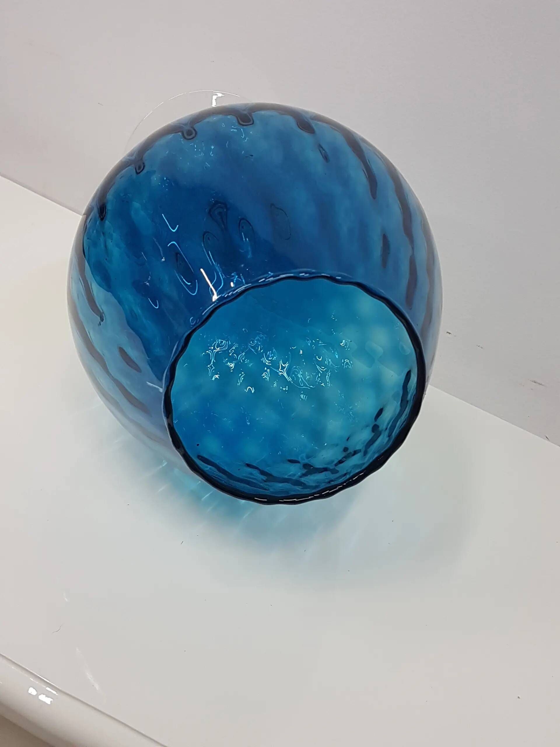 Blue-violet glass chalice vase, Italy, 1970s.