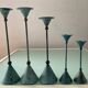 Set of 5 vintage metal candle holders
