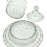 Bonbonnière and its dish, crystal
