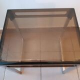 X2 Vintage 1970s smoked acrylic plexiglass side tables