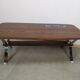 Table basse art déco vintage bois carrelage chrome