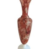 Rococo Revival Opaline Glass Vase by Stelvia, Hand-Blown, Italy, 1950s
