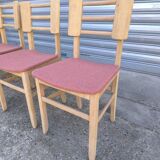 Set de 6 chaises en bois brut