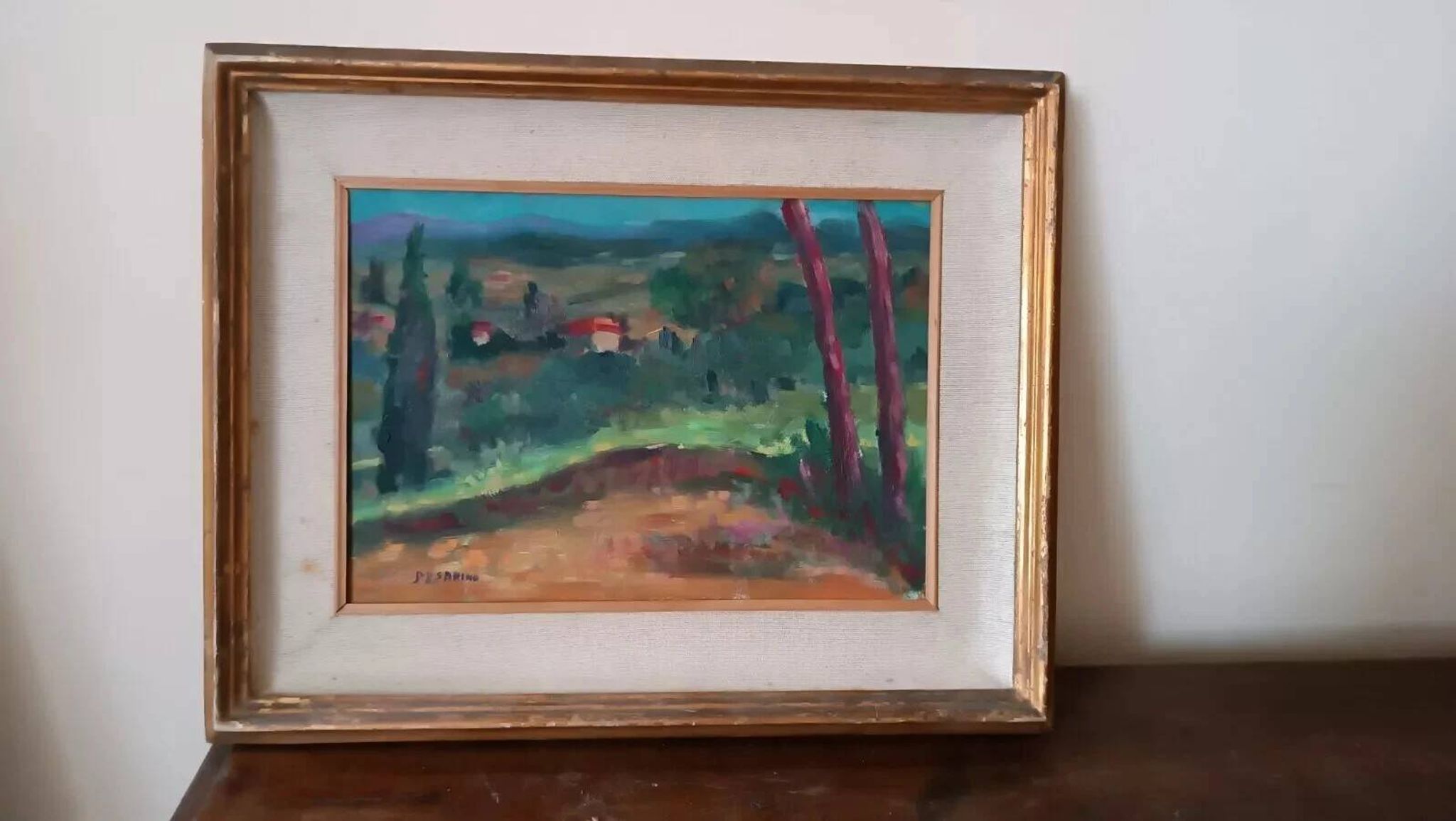 Still life by papalia sarino (1898/1958) oil on panel landscape