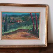 Still life by papalia sarino (1898/1958) oil on panel landscape