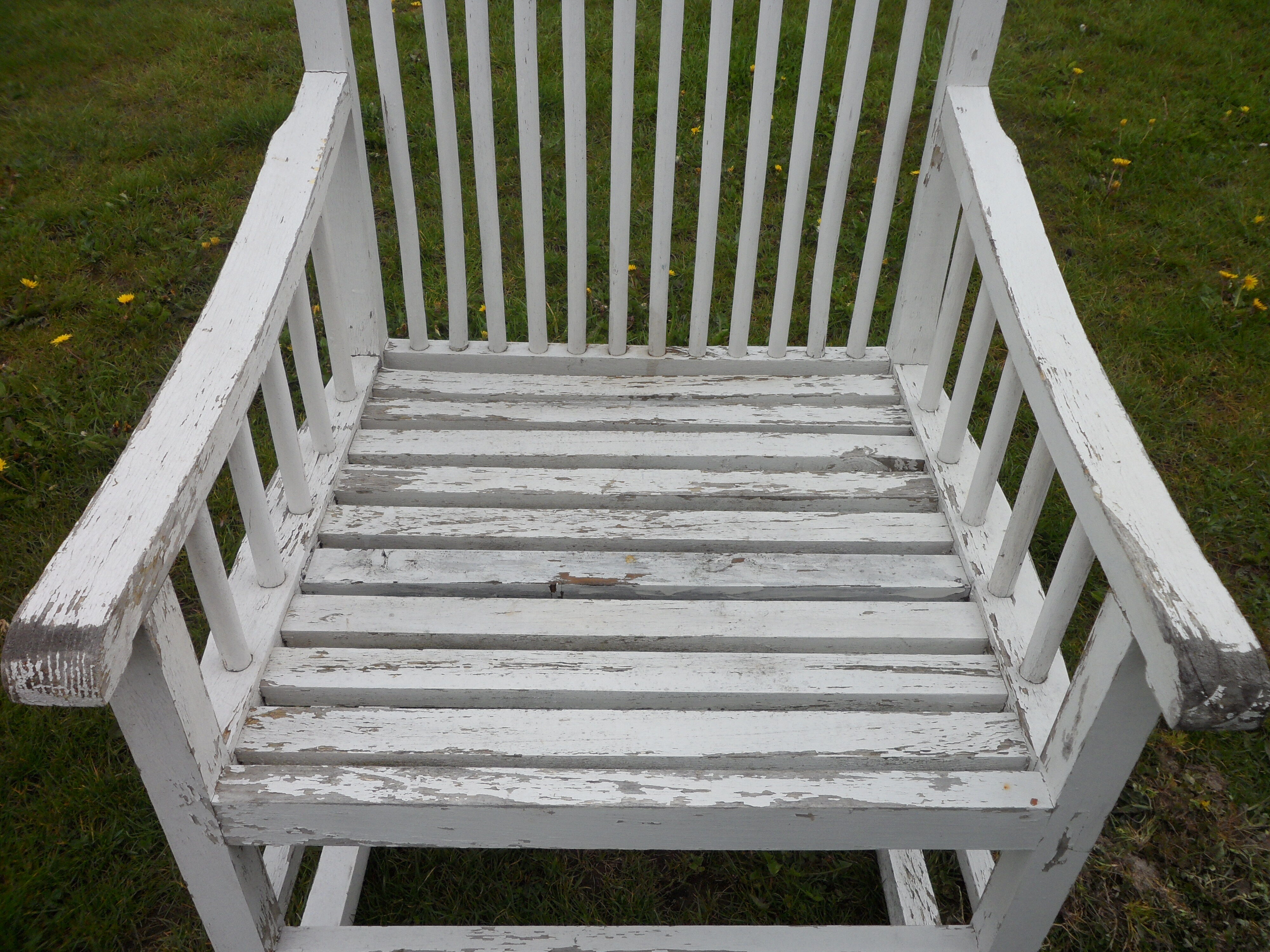 Rocking chair white wood outside or inside