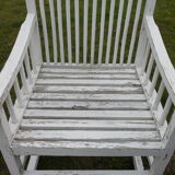 Rocking chair white wood outside or inside