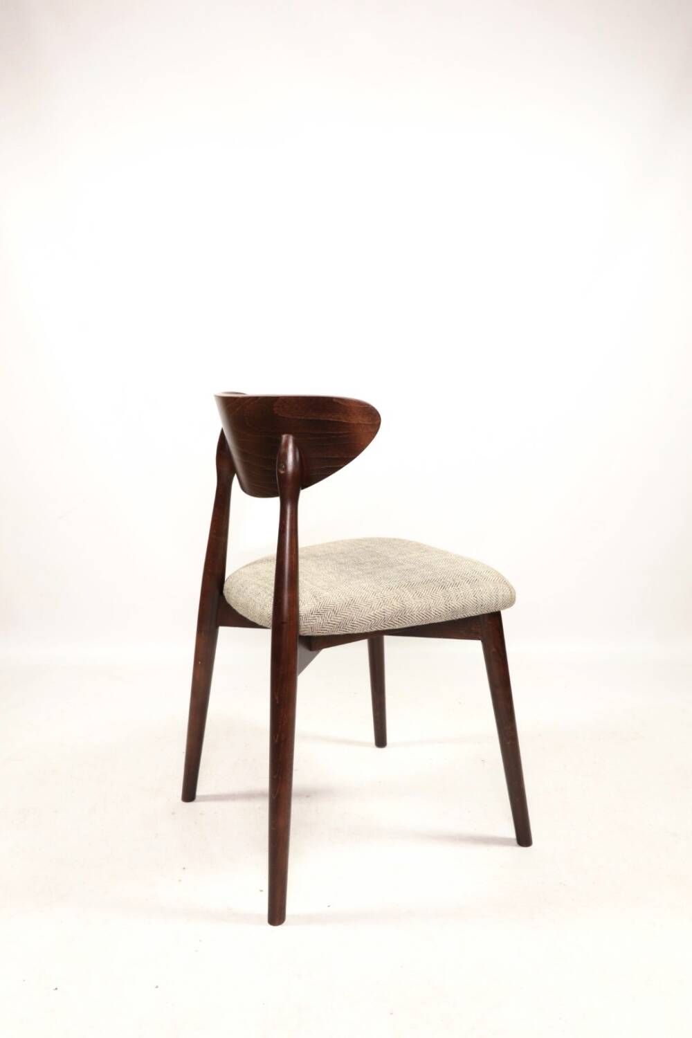 Set of 4 heritage herringbone natural linen dining chairs