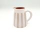 100% Handmade Two-Tone Striped Ceramic Pitcher