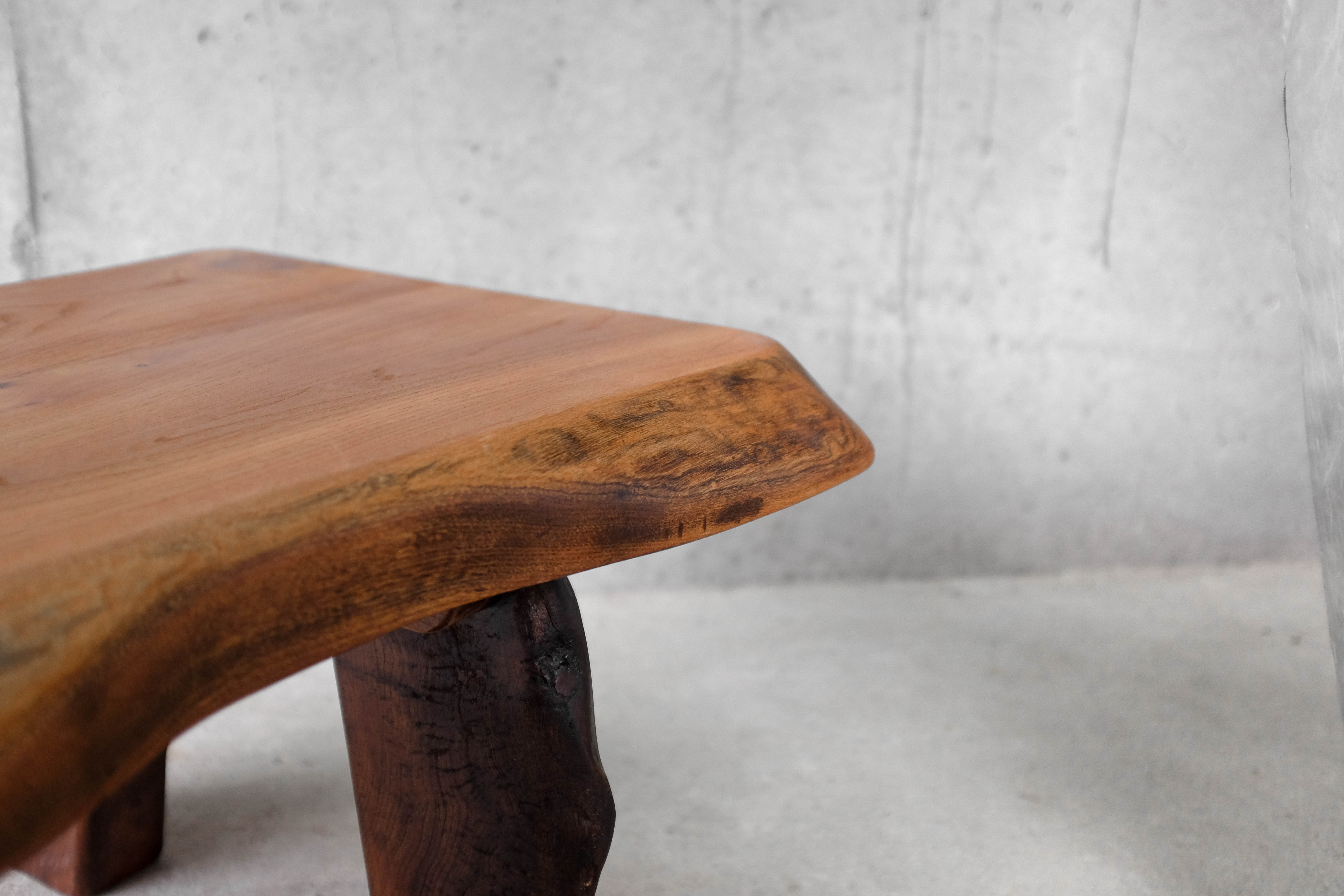 Free form coffee table in solid Elm-1970