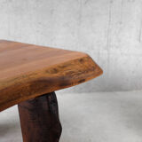 Free form coffee table in solid Elm-1970