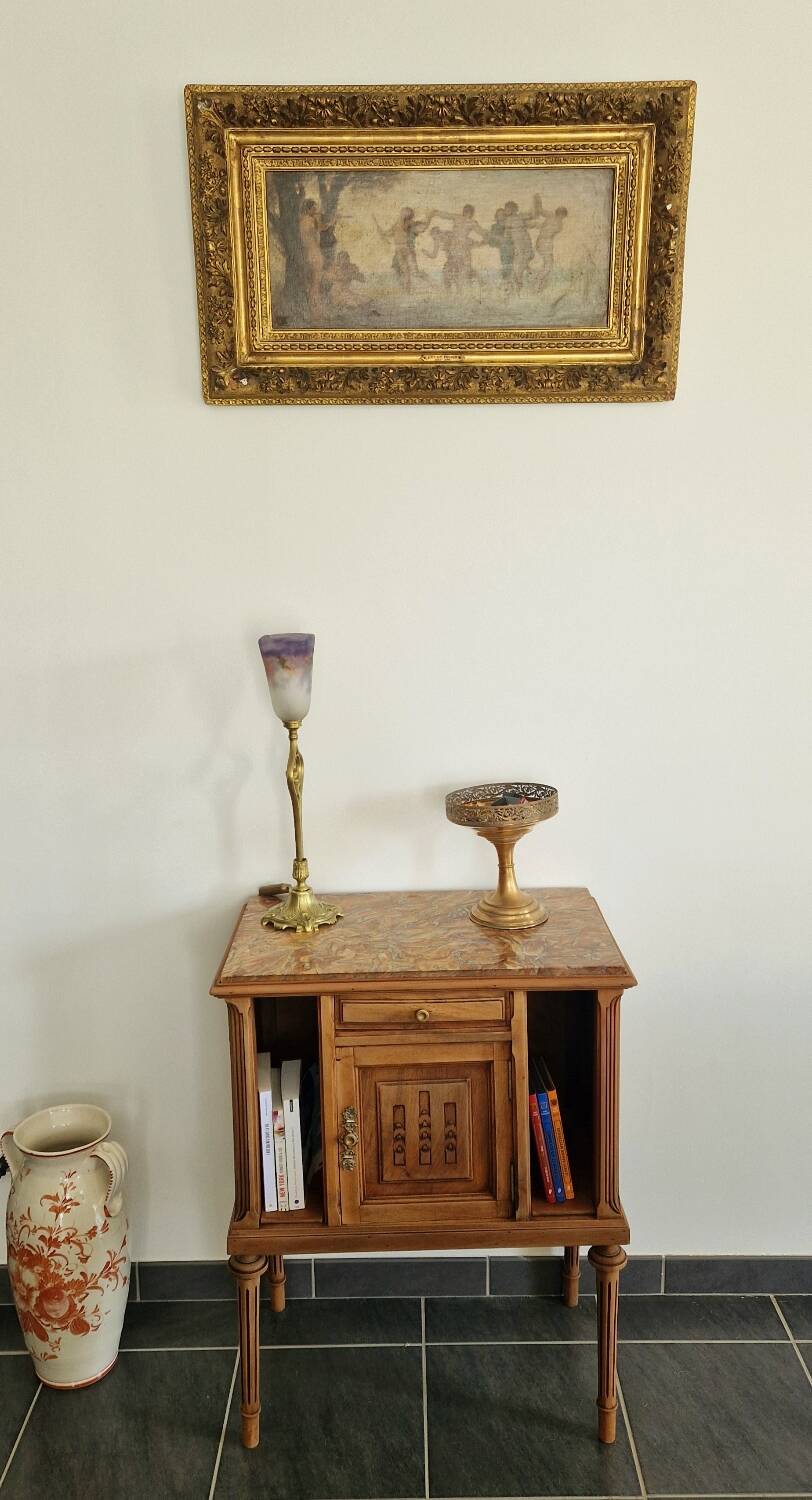 Louis XVI style wood and marble furniture