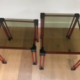 2 vintage nesting tables 1980