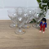 Set of 6 engraved wine glasses