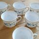 Set of 6 coffee cups model Véronica, forget-me-not