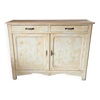 Parisian buffet with white beige patina
