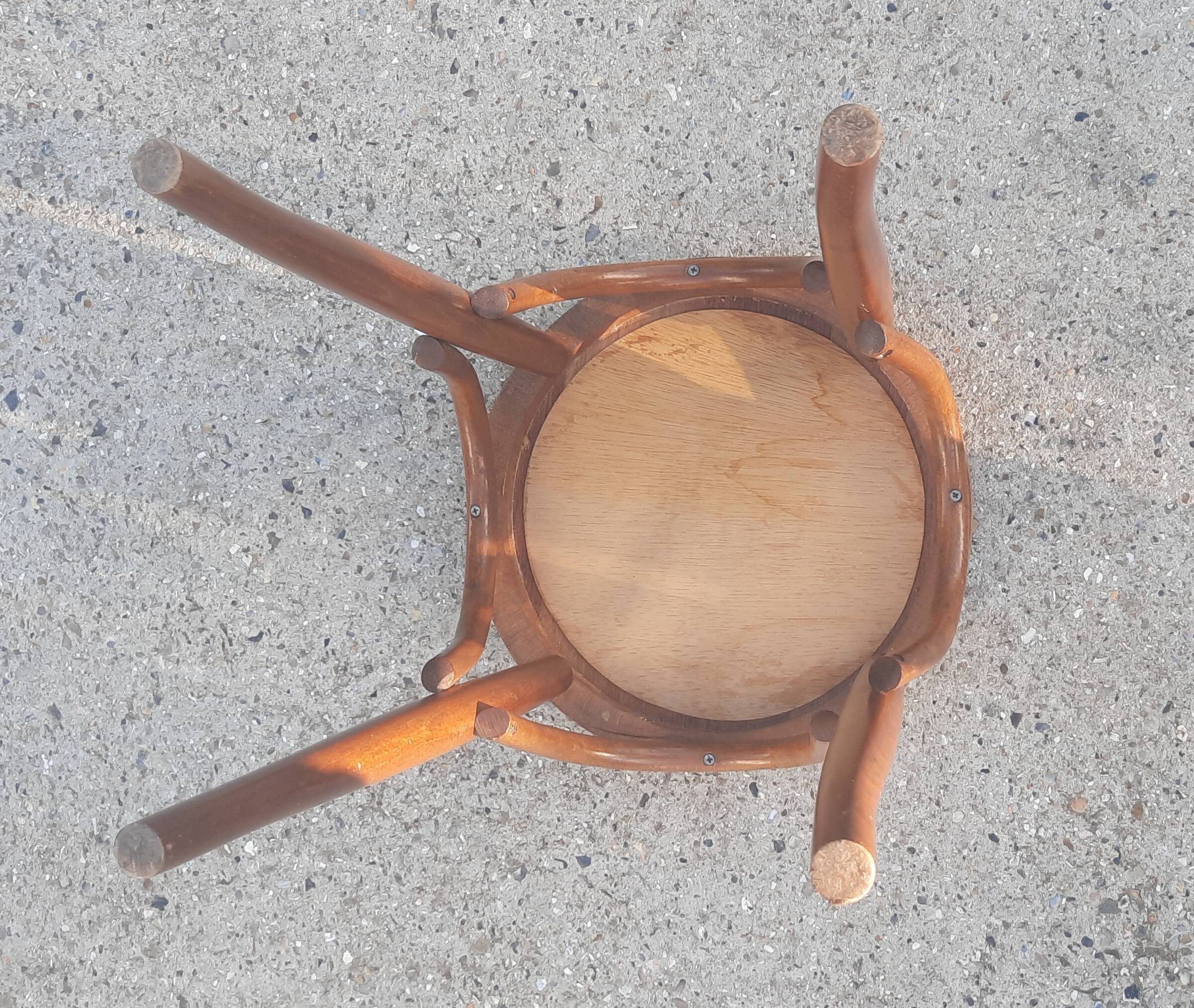 Thonet-style curved wooden stool