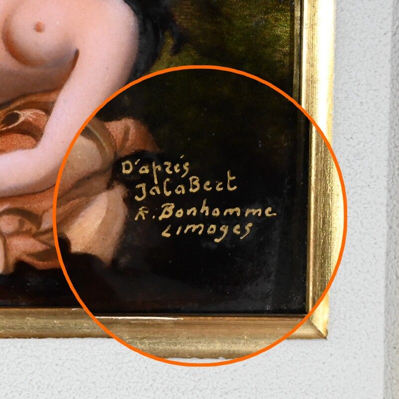 Painting Enamelled after C.Jalabert, signed R.Bonhomme – 1950